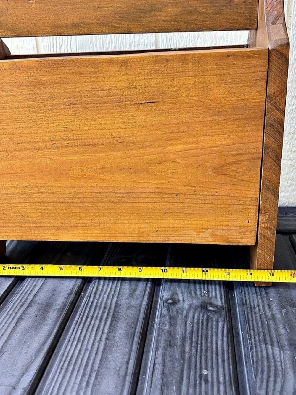 Vintage Solid Wood Handmade Magazine Rack - Picture 5 of 7